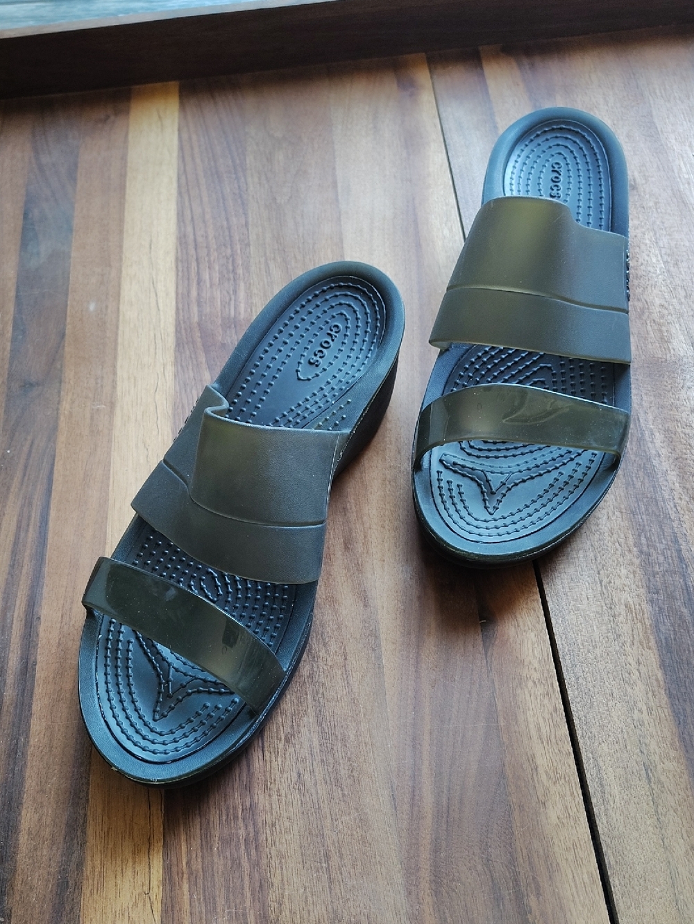 Synthetic slide sandals, Crocs Brooklyn Luxe Platform Sandals